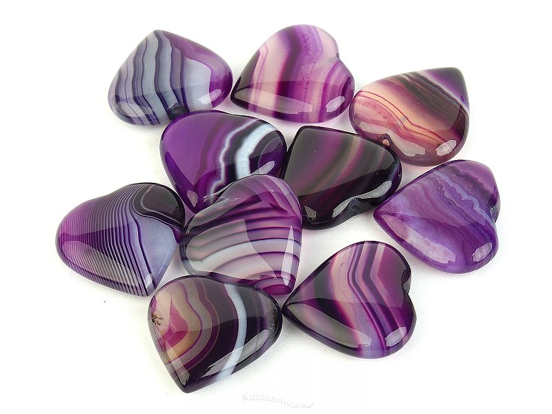 Agate purple (dyed) heart 20mm