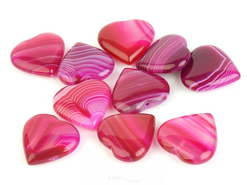 Achát růžový (barvený) srdce 20mm