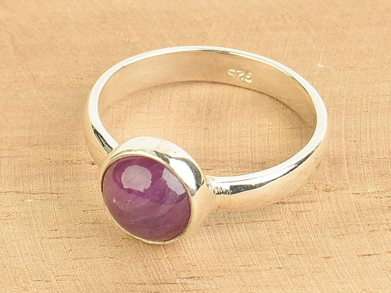 Ring ruby round Ag 925/1000