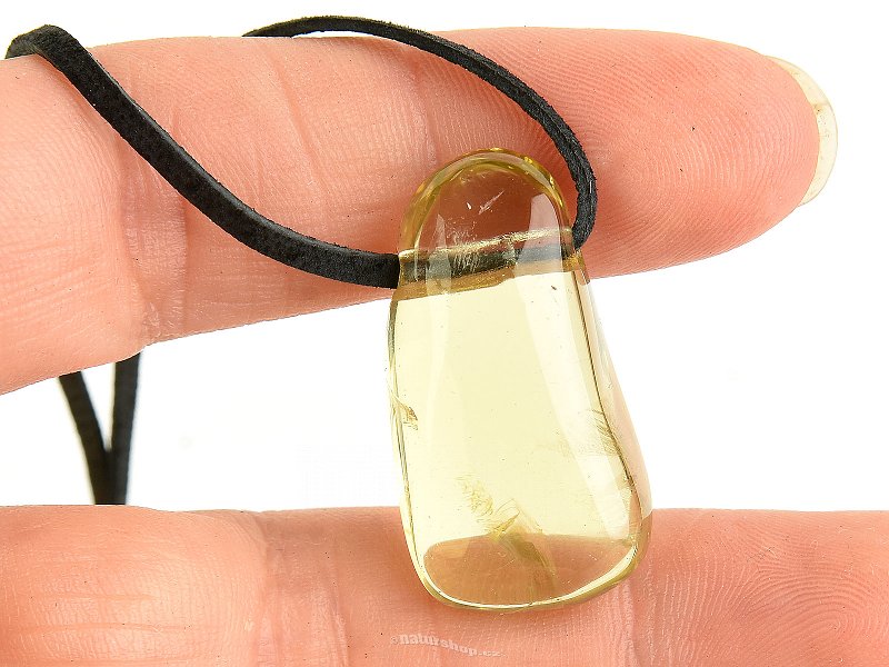 Brazilianite - lemonquartz pendant with cuticle 7g