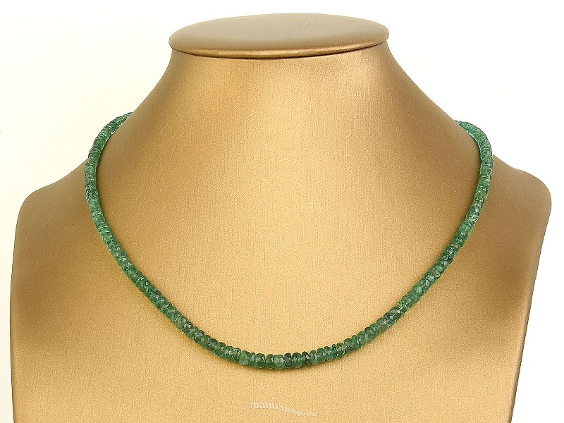 Smaragdový náhrdelník broušený Ag 925/1000 12,3g (44-50cm)