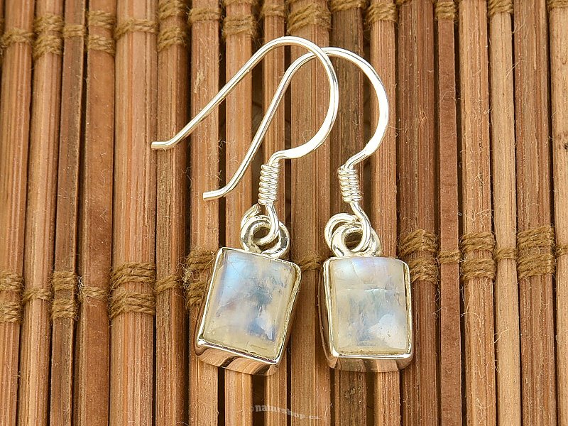 Moonstone earrings rectangles (Ag 925/1000)