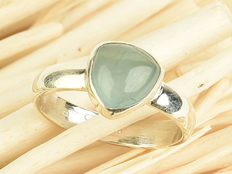 Akvamarín prsten trigon Ag 925/1000