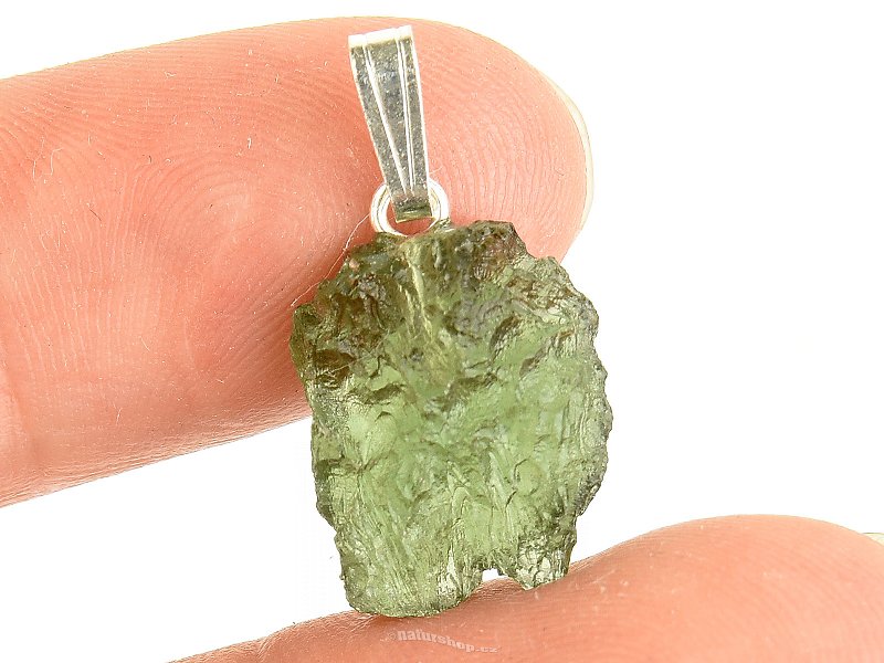 Moldavite pendant (1.7g) handle Ag 925/1000