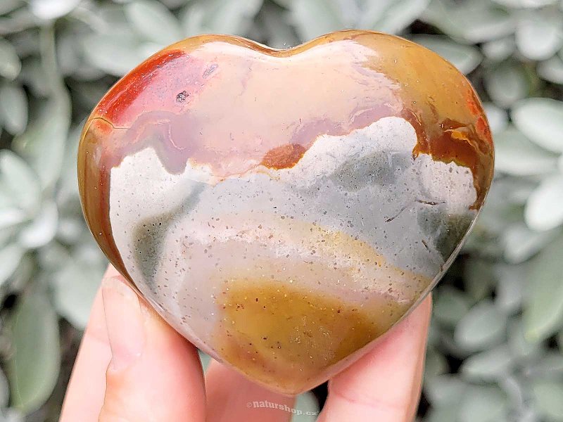 Smooth heart colorful jasper 187g