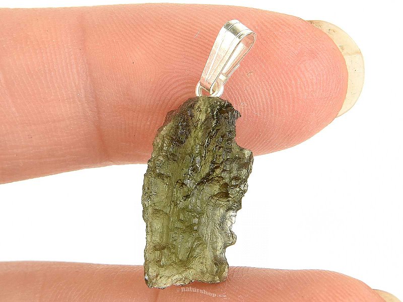 Natural moldavite pendant handle (Ag 925/1000 1.7g)