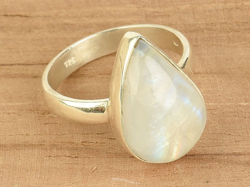 Ring moonstone drop size 54 Ag 925/1000 4.2g
