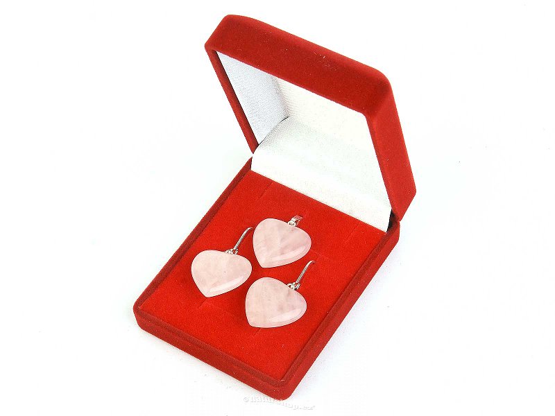 Šperky z růženínu srdce dárková sada Ag 925/1000