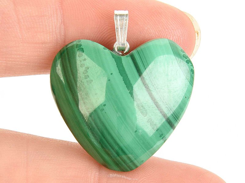 Malachite heart pendant handle 925/1000 13.1g