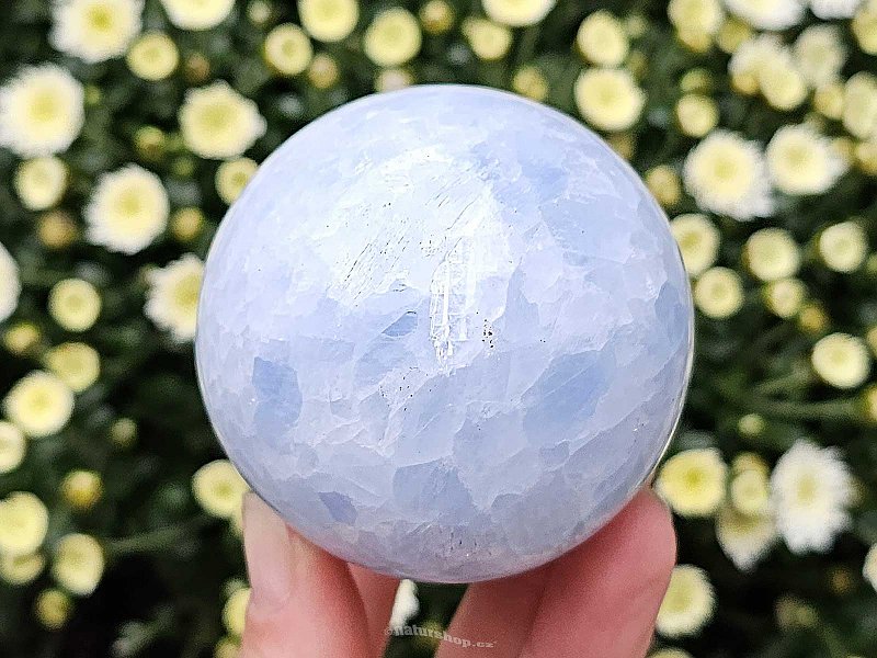 Ball of blue calcite from Madagascar Ø63mm