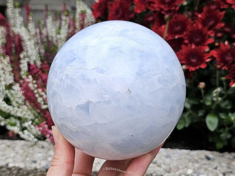 Modrý kalcit velká koule (Madagaskar) Ø103mm