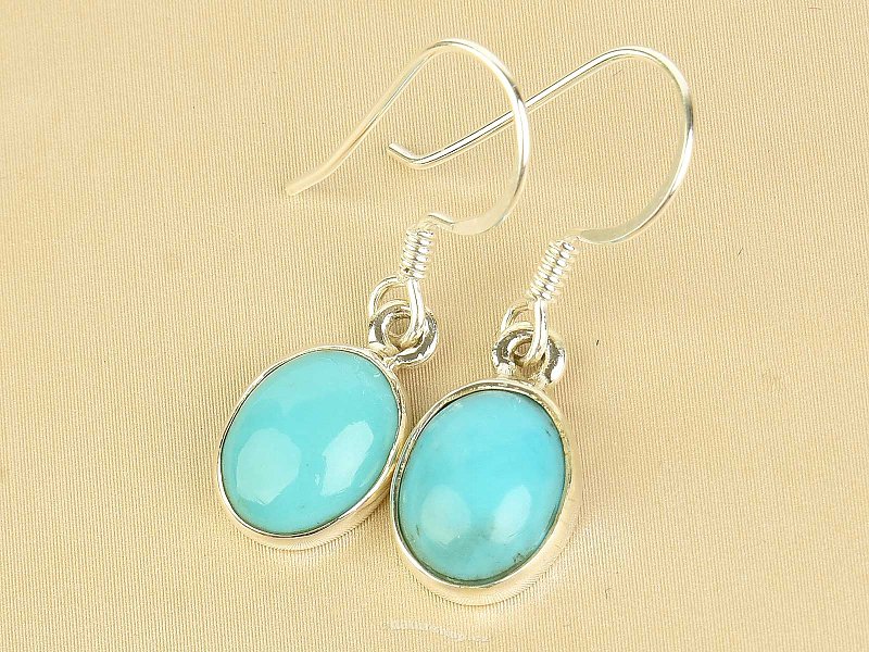 Turquoise oval earrings 11 x 9mm Ag 925/1000