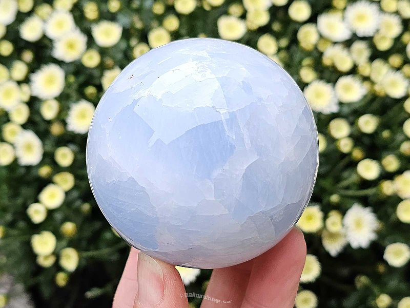 Ball of blue calcite from Madagascar Ø68mm