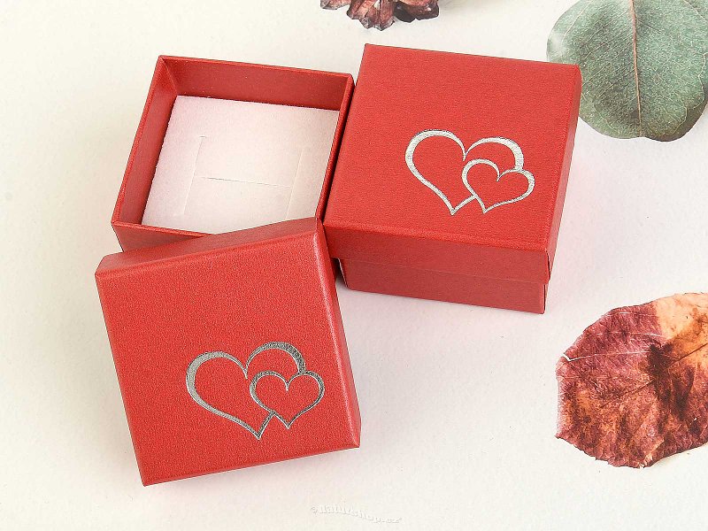 Red gift box for a heart ring 5 x 5 cm