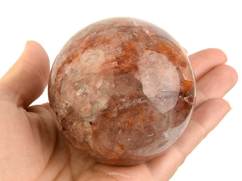 Křišťál s hematitem koule (Madagaskar) Ø64mm