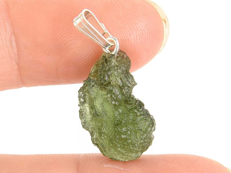 Přívěsek vltavín (moldavite) z České republiky Ag 925/1000 2,3g