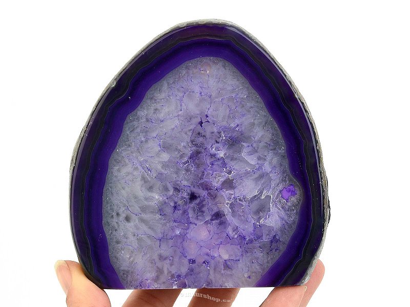 Agate purple dyed candle holder 828g