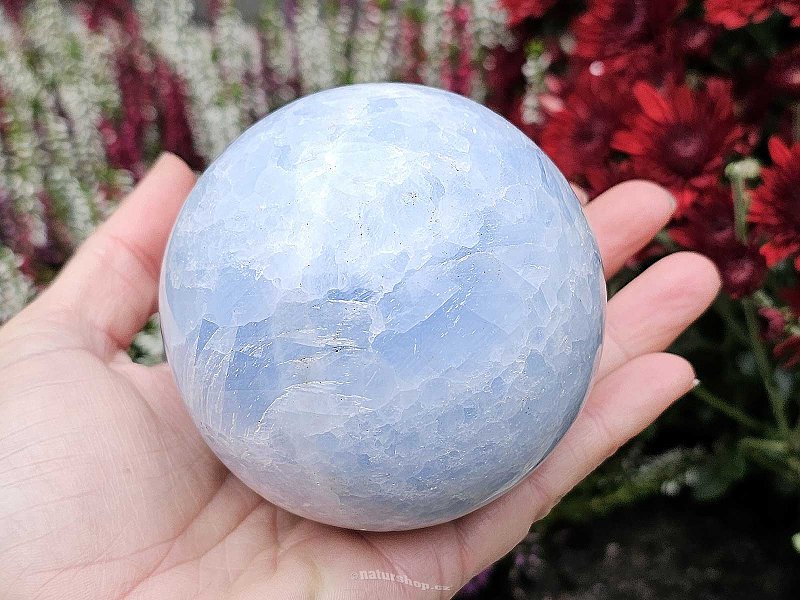 Ball of blue calcite from Madagascar Ø80mm