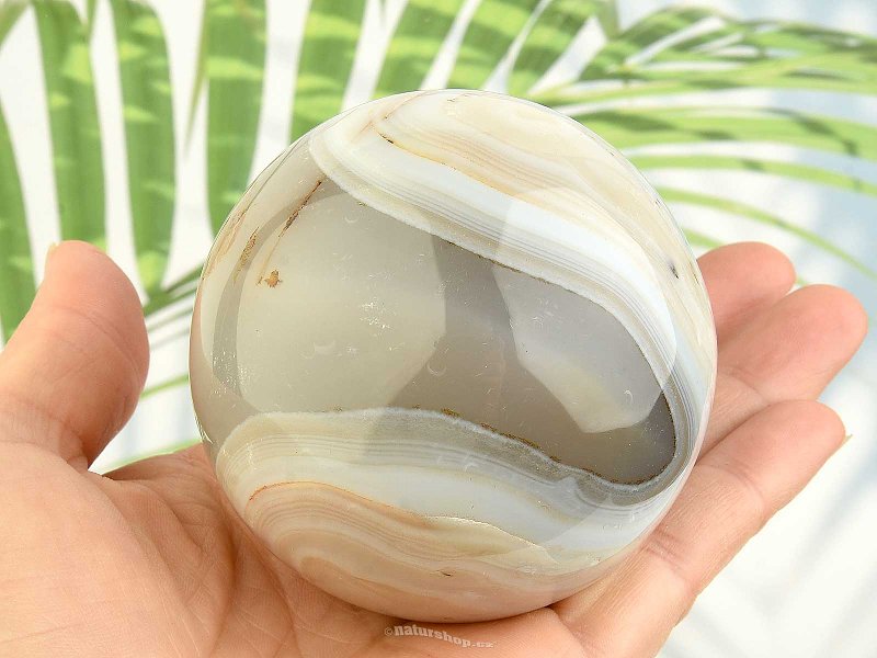 Gray agate ball from Madagascar Ø 67mm (421g)