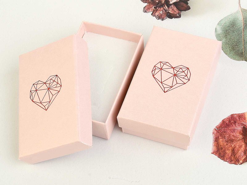 Růžová dárková krabička srdce 8 x 5cm