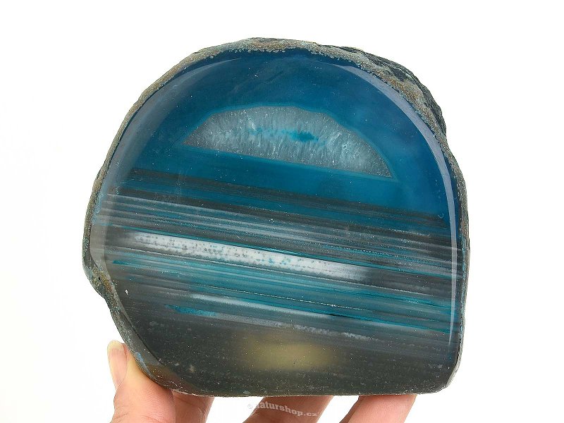 Agate blue dyed candle holder 1184g
