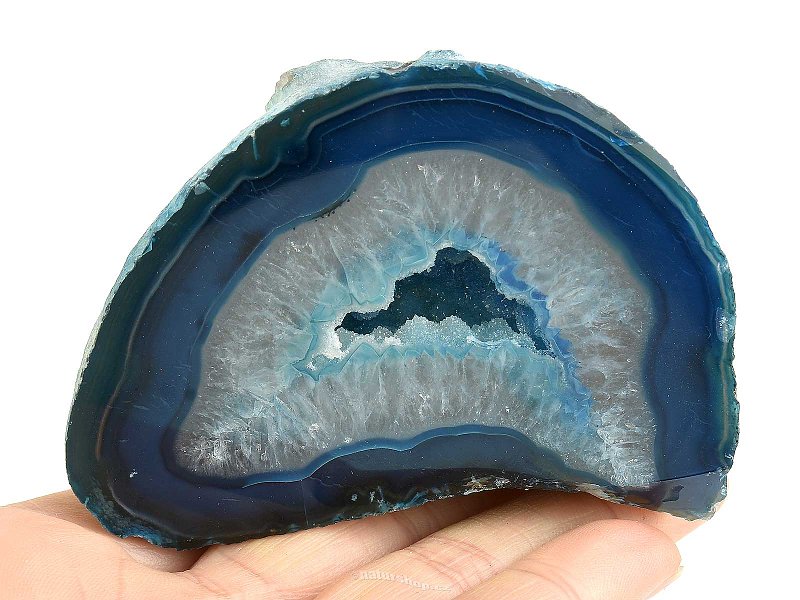 Agate dyed geode with cavity 217g