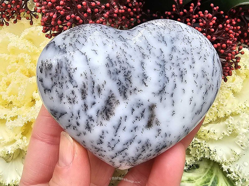 Heart dendritic opal 198g