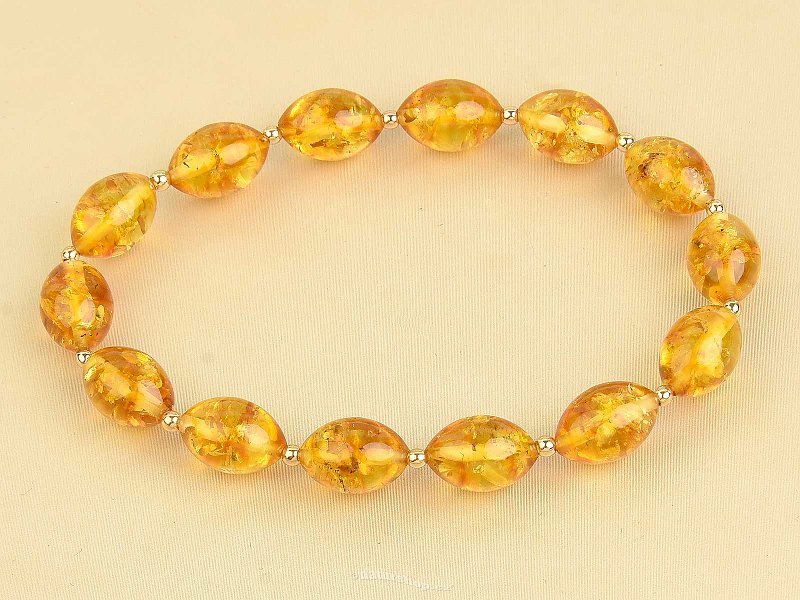 Amber bracelet light lenses 12 x 8mm