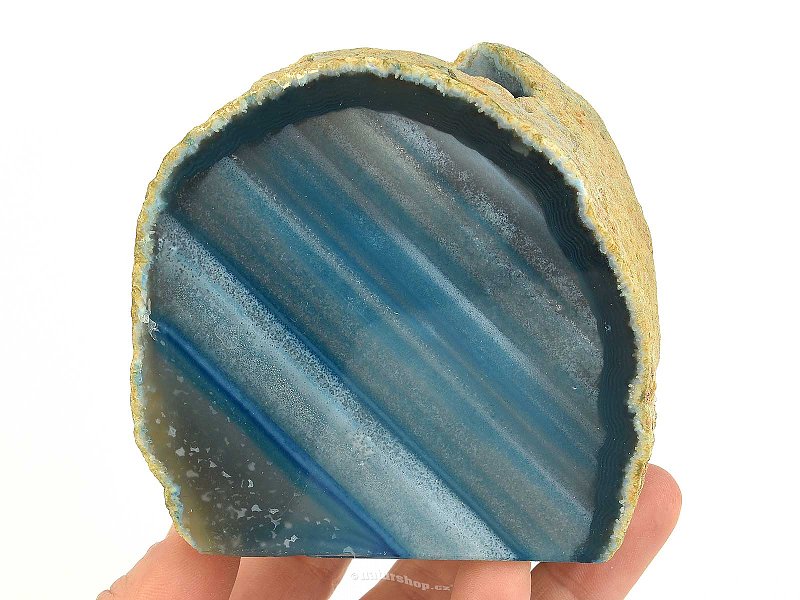 Candle holder blue dyed agate 587g