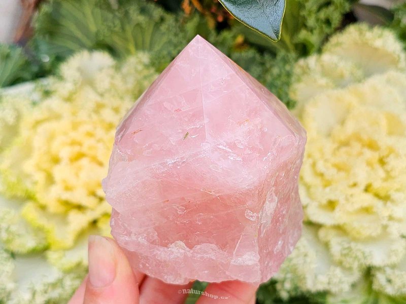 Cut rose quartz crystal from Brazil 338g