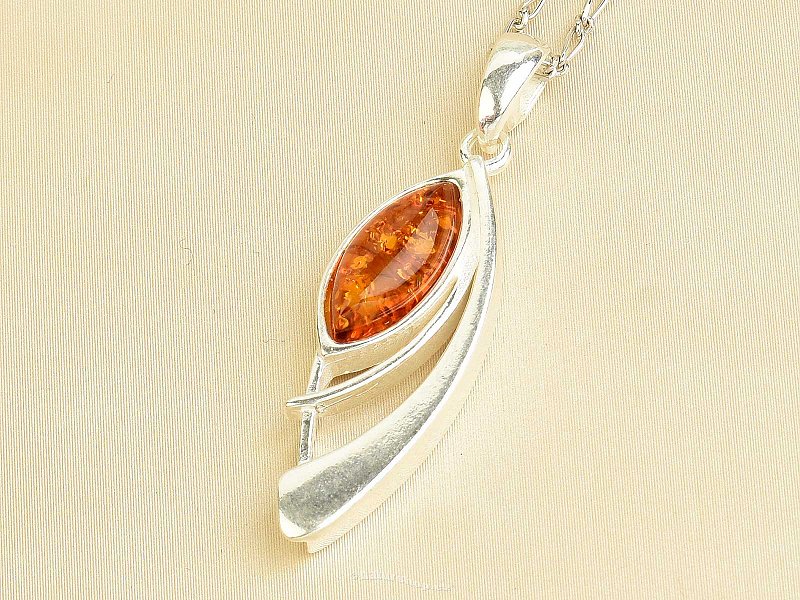 Silver pendant with amber Ag 925/1000 3.2g
