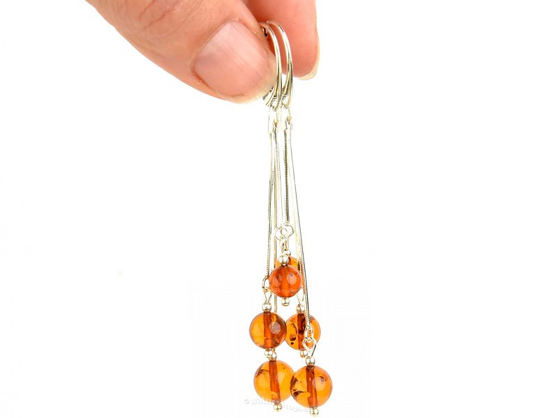 Amber ball earrings Ag 925/1000