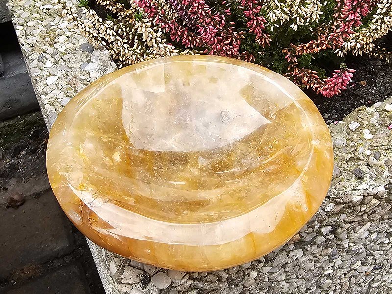 Crystal bowl with limonite bowl 747g