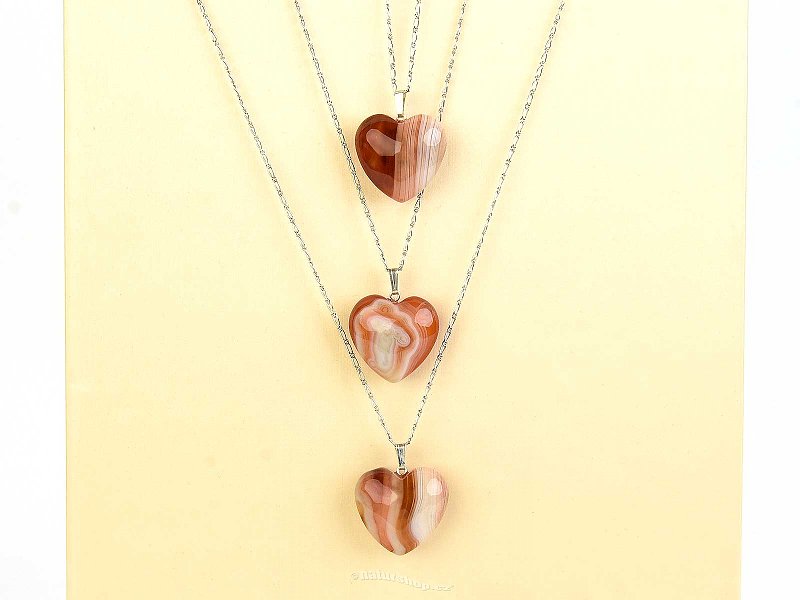 Heart pendant agate sardonyx Ag 925/1000