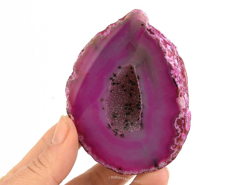 Geode with cavity made of pink agate 190g