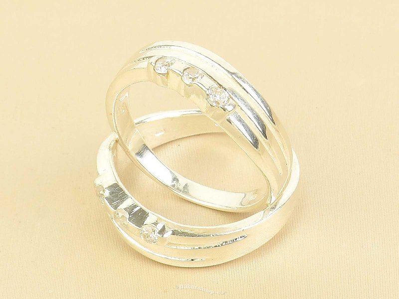 Jemný stříbrný prsten se zirkony Ag 925/1000