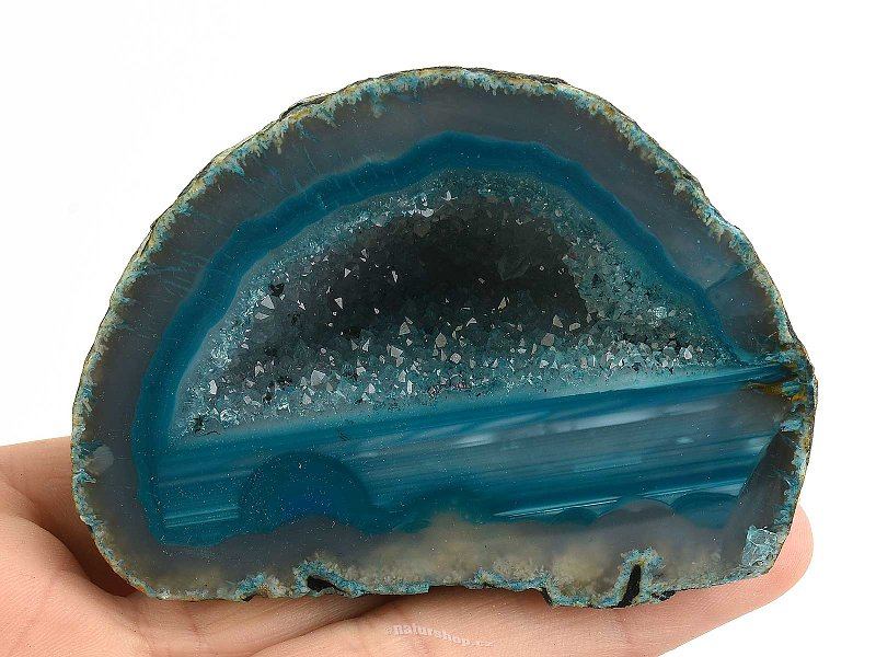Agate dyed geode with cavity 198g