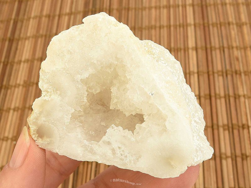 Quartz-calcite geode from Morocco 126g