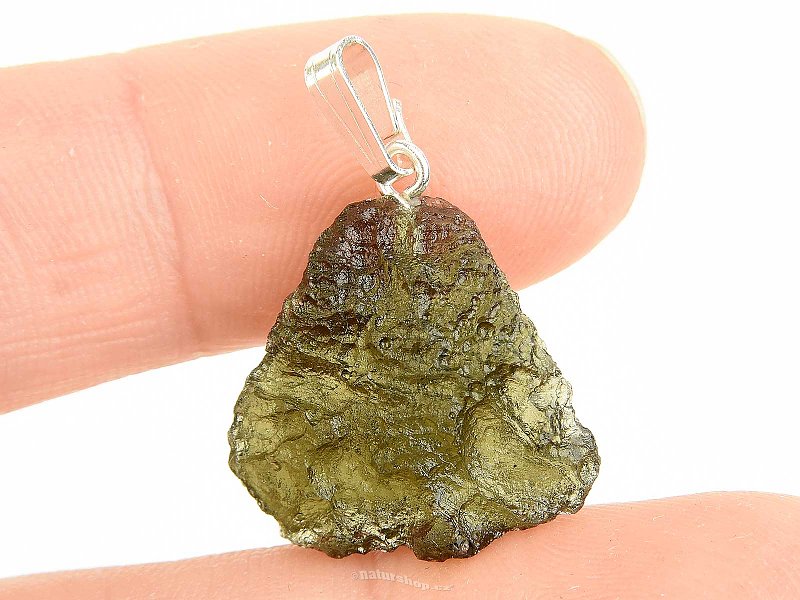 Přívěsek z vltavínu (moldavite) 2,5g Ag 925/1000
