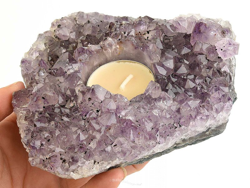 Natural amethyst candlestick from Brazil 799g
