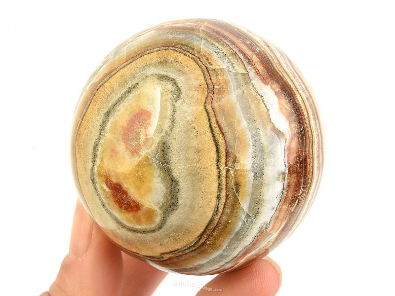 Striped aragonite ball Ø61mm from Pakistan