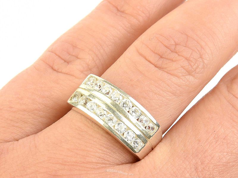 Stříbrný dámský prsten s kubickými zirkony Ag 925/1000 7,3g, vel.57