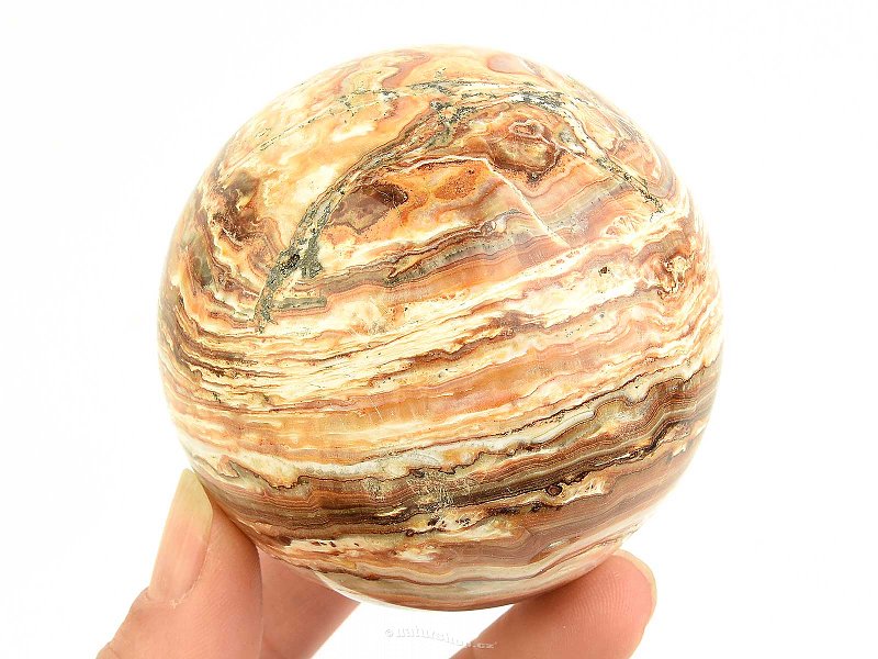 Striped aragonite ball Ø66mm from Pakistan