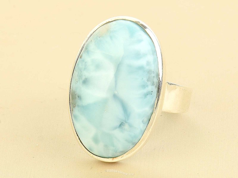 Larimar silver ring oval Ag 925/1000 9.5g size 58