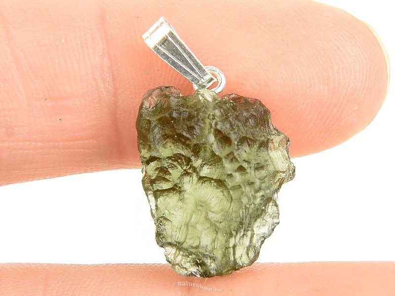Vltavín (moldavite) přívěsek Ag 925/1000 1,9g