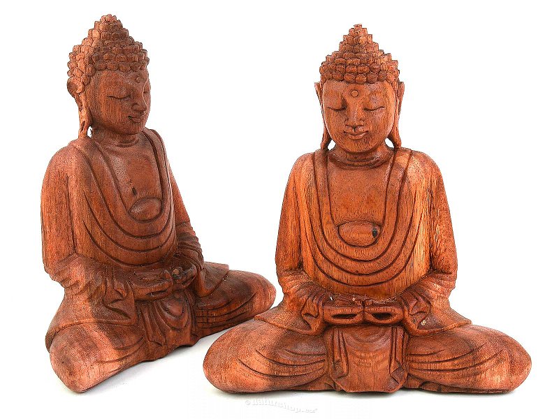 Meditating Buddha wood carving from Indonesia (20cm)