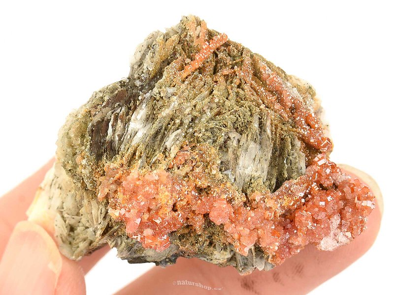 Vanadinite crystals on barite from Morocco 57.2g