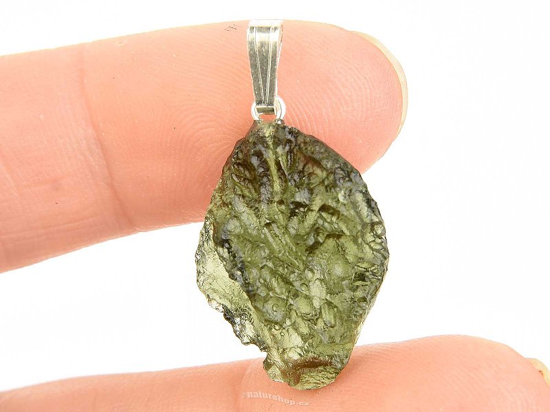 Vltavín (moldavite) přívěsek 2,5g Ag 925/1000
