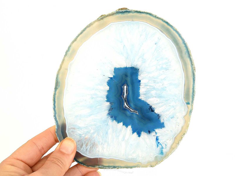 Agate colored slice with cavity (Brazil) 269g