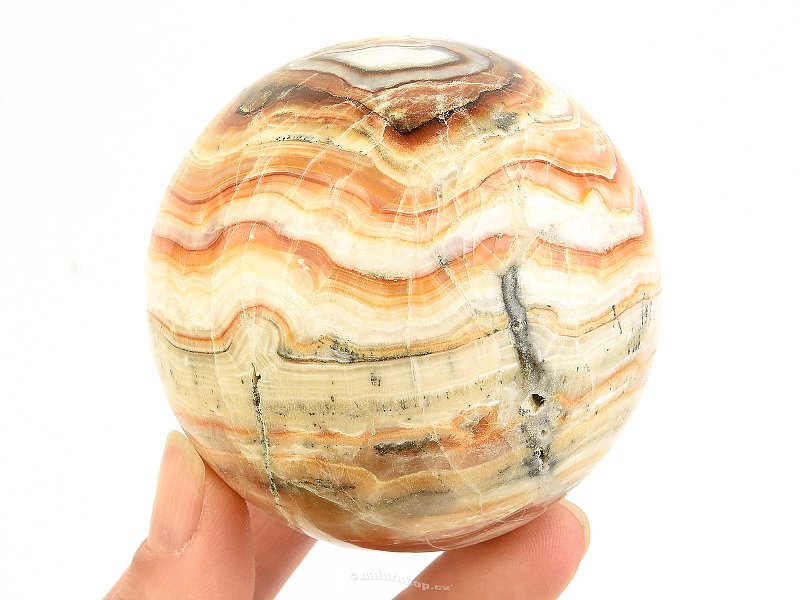 Striped aragonite ball Ø65mm from Pakistan